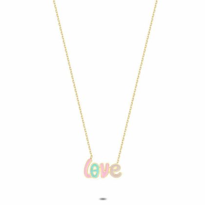 Colliers | Collier en Argent Plaqué Or 18Ct, Love en Couleur Multi – Femmes Bijoux Colliers