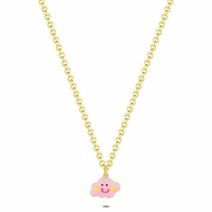 Colliers | Collier en Argent Plaqué Or 18Ct, Nuage Rose Rose – Enfants Bijoux Colliers