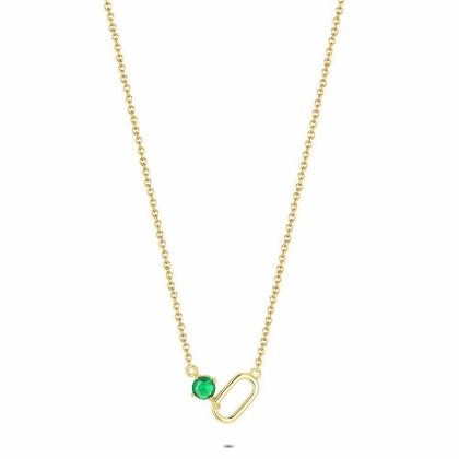 Colliers | Collier en Argent Plaqué Or 18Ct, Pierre Verte Vert – Femmes Bijoux Colliers