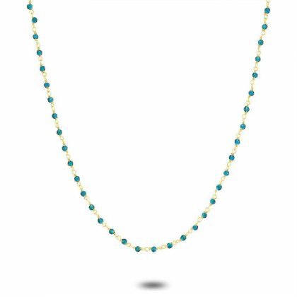 Colliers | Collier en Argent Plaqué Or 18Ct, Pierres Turquoises Turquoise – Femmes Bijoux Colliers