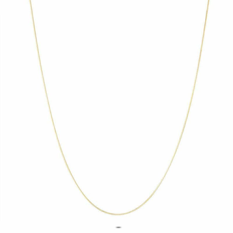 Colliers | Collier en Argent Plaqué Or 18Ct, Queue de Rat Carrée Pas de couleur – Femmes Bijoux Chaînes