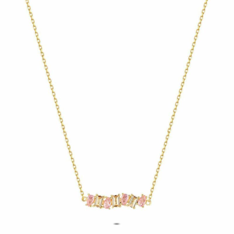 Colliers | Collier en Argent Plaqué Or 18Ct, Rose et Champagne Multi – Femmes Bijoux Colliers