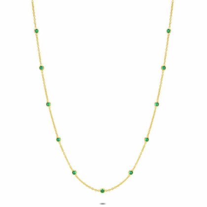 Colliers | Collier en Argent Plaqué Or 18Ct, Zirconia Verts Vert – Femmes Bijoux Colliers