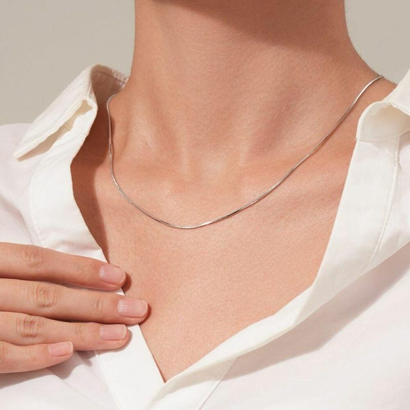 Colliers | Collier en Argent, Queue de Rat Carrée Pas de couleur – Femmes Bijoux Chaînes