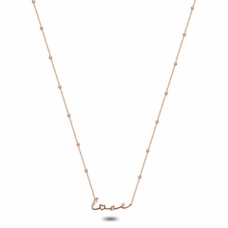 Colliers | Collier en Argent Rosé, Love Rose – Femmes Bijoux Colliers