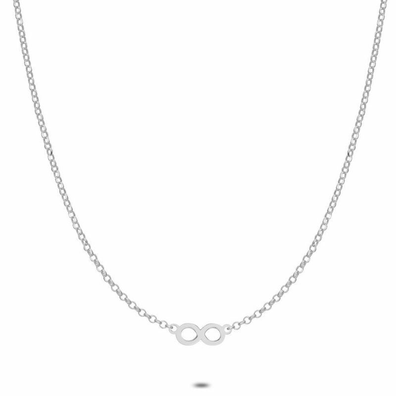 Colliers | Collier en Argent, Symbole Infini Zilverkleur – Femmes Bijoux Colliers