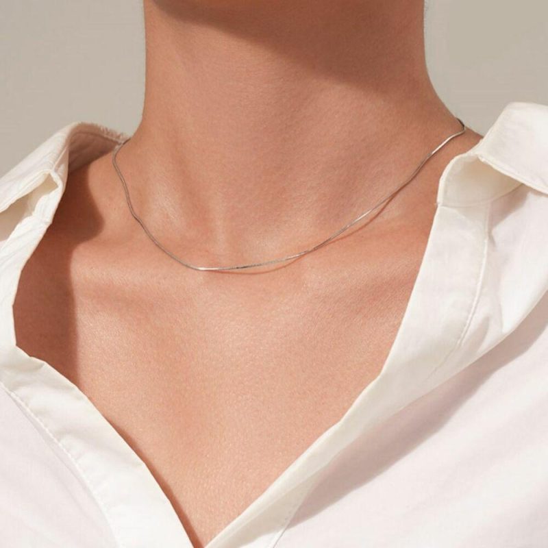 Colliers | Collier en Argent, Ueue de Rat Carrée Pas de couleur – Femmes Bijoux Chaînes