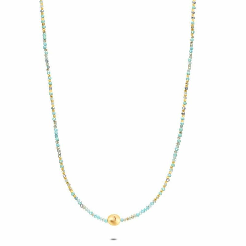 Colliers | Collier Haute Fantaisie, Perles de Verre Bleues Bleu ciel – Femmes Bijoux Bleu ciel