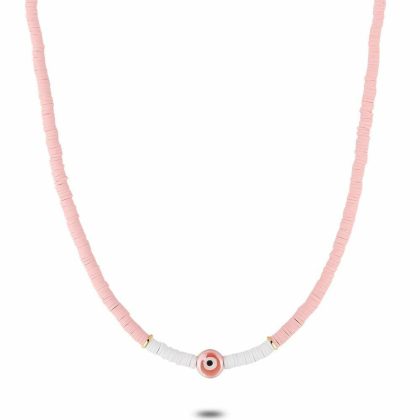 Colliers | Collier Haute Fantaisie, Perles Fimo Rose, Oeil Rose – Femmes Bijoux Colliers