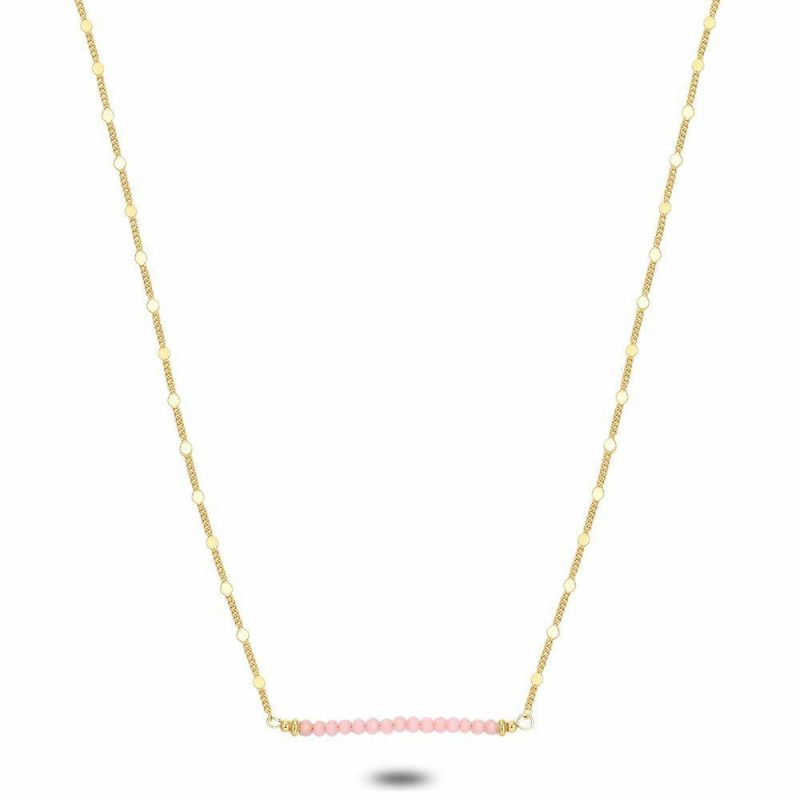 Colliers | Collier Haute Fantaisie, Petits Ronds, 15 Perles de Verre Rose Rose – Femmes Bijoux Colliers