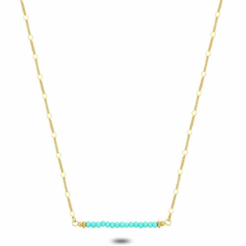 Colliers | Collier Haute Fantaisie, Petits Ronds, Perles de Verre Turquoise Turquoise – Femmes Bijoux Colliers