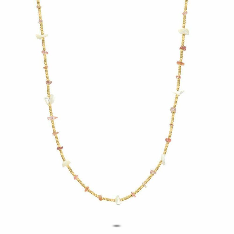 Colliers | Collier Haute Fantaisie, Pierres Semi-Précieuses Roses Rose – Femmes Bijoux Colliers