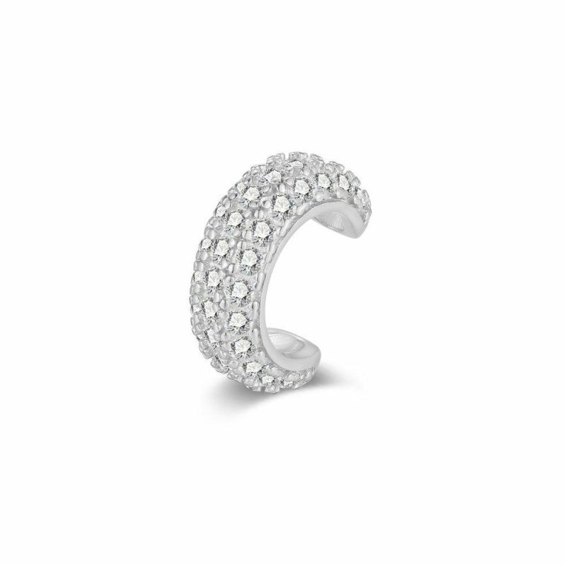 Earcuffs | Boucle Par Pièce en Argent, Earcuff, Pierres Blanc – Femmes Bijoux Blanc