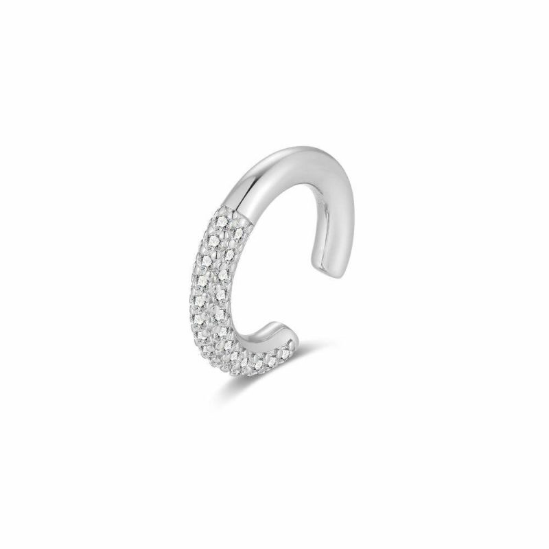 Earcuffs | Boucle Par Pièce en Argent, Earcuff, Pierres Blanc – Femmes Bijoux Blanc