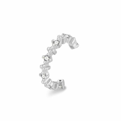 Earcuffs | Boucle Par Pièce en Argent, Earcuff, Pierres Blanc – Femmes Bijoux Blanc