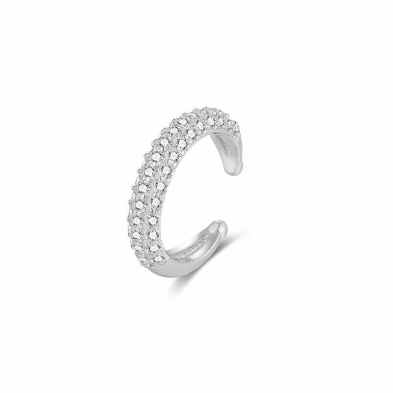 Earcuffs | Boucle Par Pièce en Argent, Earcuff, Pierres Blanc – Femmes Bijoux Blanc