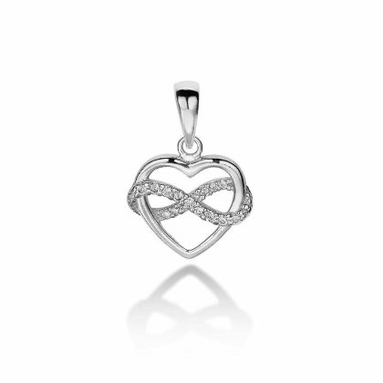 Pendentifs | Pendentif en Argent, Coeur et Infini Blanc – Femmes Bijoux Blanc