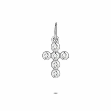 Pendentifs | Pendentif en Argent, Croix, Pierres Blanc – Femmes Bijoux Blanc