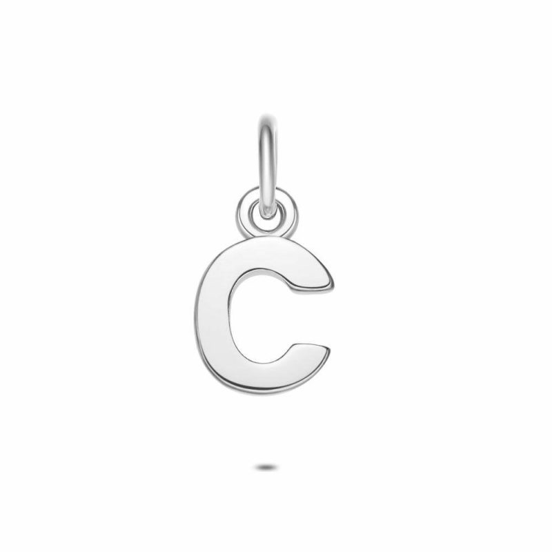 Pendentifs | Pendentif en Argent, Lettre C Pas de couleur – Femmes Bijoux Femmes