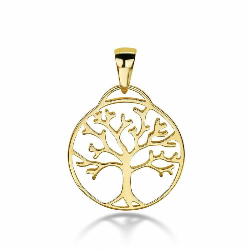 Pendentifs | Pendentif en Argent Plaqué Or 18Ct, Arbre de Vie Pas de couleur – Femmes Bijoux Femmes