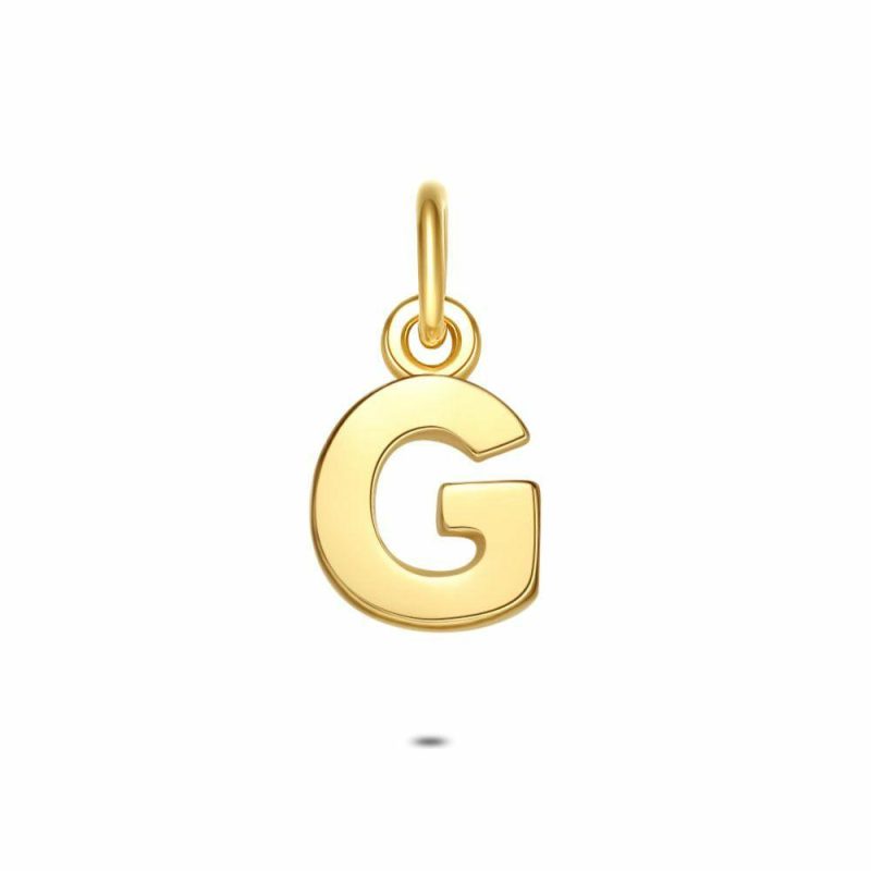 Pendentifs | Pendentif en Argent Plaqué Or 18Ct, Lettre G Pas de couleur – Femmes Bijoux Femmes