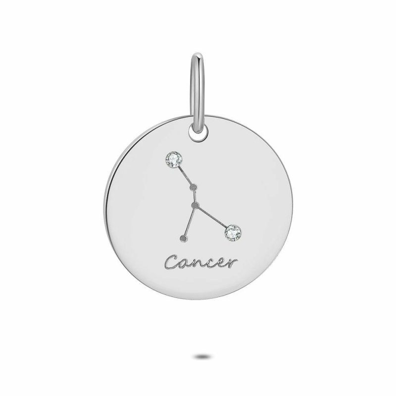 Pendentifs | Pendentif en Argent, Rond Avec Horoscope, Cancer – Femmes Bijoux Femmes