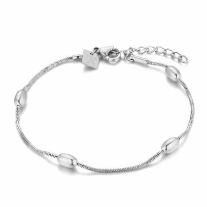 Bracelets | Bracelet en Acier Poli, Ovales, Queue de Rat – Femmes Bijoux Bracelets