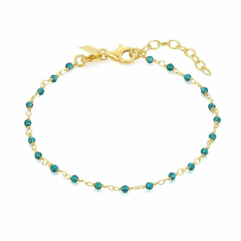 Bracelets | Bracelet en Argent Plaqué Or 18Ct, Pierres Turquoises Turquoise – Femmes Bijoux Bracelets